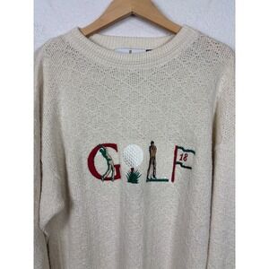 VTG Bill Blass Mens Cotton Sweater SZ Large Golf